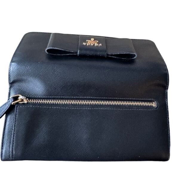 Prada Black Saffiano Fiocco Leather Bow Continental Wallet with COA Included - Picture 5 of 9
